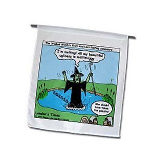 fl_3024_1 Rich Diesslins Famous People Places Books Cartoons   Wicked Witch and Golf   Flags   12 x 18 inch Garden Flag : Outdoor Flags : Patio, Lawn & Garden