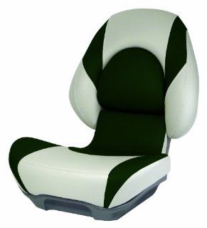 Attwood Centric II Fully Upholstered Boat Seat, Standard, Tan/Green : Comfortable Boat Seats : Sports & Outdoors