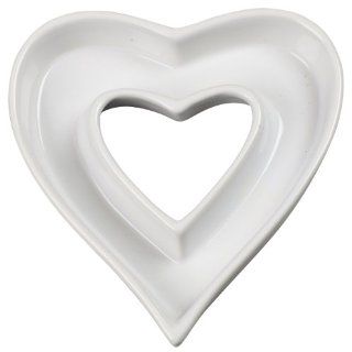 Ivy Lane Design Ceramic Love Letter Dish, Heart Shape, White: Kitchen & Dining