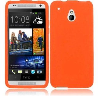 HTC One Mini ( AT&T ) Phone Case Accessory Dashing Orange Soft Silicone Rubber Skin Cover with Free Gift Aplus Pouch: Cell Phones & Accessories