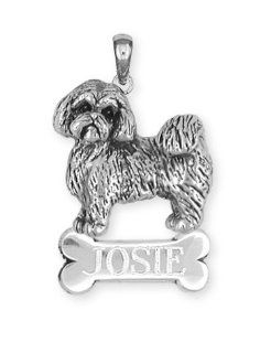 Shih Tzu Personalized Charm With Engraveable Bone Accent Jewelry: Jewelry