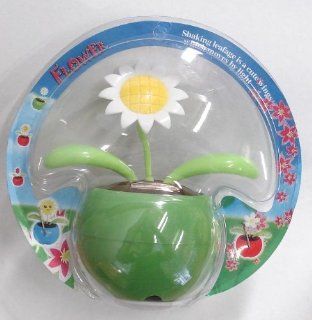 Daisy Flower Green Vase Solar Powered Bobble Head Plant : Other Products : Everything Else
