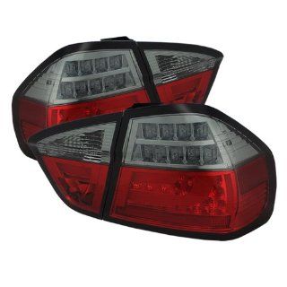 Spyder Auto (ALT YD BE9006 LBLED G2 RS) BMW 3 Series E90 4 Door Red/Smoke Light Bar Style LED Tail Light with Indicator   Pair: Automotive