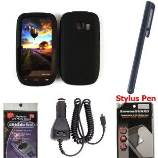 Black Silicone Gel Cover Combo Pack for Huawei Pinnacle 2 M636 with Car Charger, ScreenGuard Brand 2 Pack Screen Protectors, Stylus Pen and Radiation Shield.: Cell Phones & Accessories