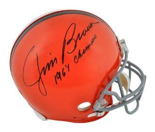 Jim Brown Cleveland Browns Autographed Pro Line Riddell Authentic Helmet with 1964 Champs Inscription   Memories   Mounted Memories Certified: Sports Collectibles