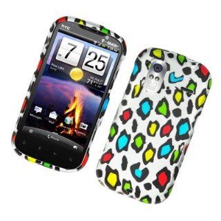 COLORFUL LEOPARD HARD PLASTIC MATTE SNAP ON PHONE CASE FOR HTC AMAZE 4G / RUBY [In Casesity Retail Packaging] 