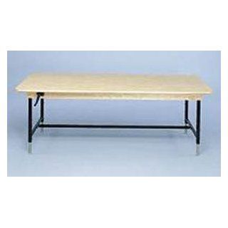 Manual Economy Hi Low Work Table, 4' x 8' Laminated Butcher Block Top: Health & Personal Care