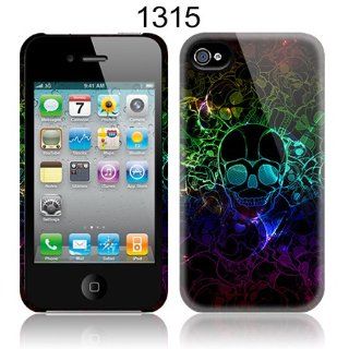 TaylorHe Electric Waves and Skull Fantasy Cool for Boys iPhone 4 iPhone 4S Hard Case Printed Phone Case MADE IN THE UK All Around Printed on Sides 3D Sublimation Highest Quality Cell Phones & Accessories
