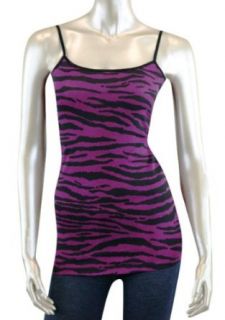 Camisole Tunic Top with Animal Print, Adjustable Straps, Cotton Lycra Jersey, Sizes S M L at  Womens Clothing store