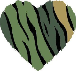 2" Helmet Camo animal striped heart printed vinyl decal sticker for any smooth surface such as windows bumpers laptops or any smooth surface. 