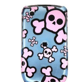 Durable Plastic Design Phone Cover Case Blue and Pink Skull for BlackBerry Curve Series Cell Phones & Accessories