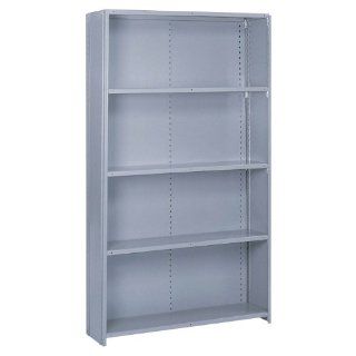 Lyon DD8460H Commercial Stand Alone Closed Offset Angle Shelving with 5 Heavy Duty Shelves, 48" Width x 12" Depth x 84" Height, Dove Gray: Industrial & Scientific