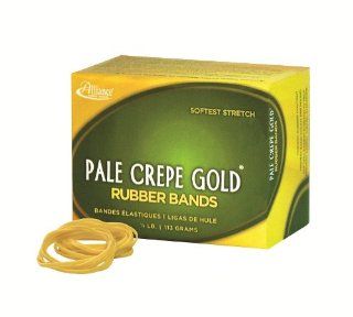 Alliance Pale Crepe Gold Size #33 (3 1/2 x 1/8 Inches) Premium Rubber Band, 1/4 Pound Box (Approximately 242 Bands per Box) (20339) : Office Products