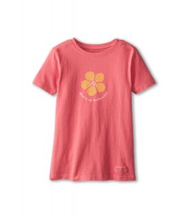 Life is good Kids Whats Up Buttercup Crusher Tee Girls Short Sleeve Pullover (Pink)