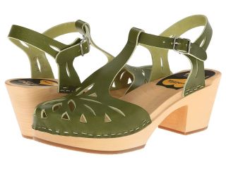 Swedish Hasbeens Lacy Sandal Womens Shoes (Green)