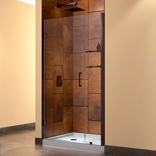 Dreamline SHDR20417210S06 Frameless Shower Door, 41 to 42 Unidoor Hinged, Clear 3/8 Glass Oil Rubbed Bronze