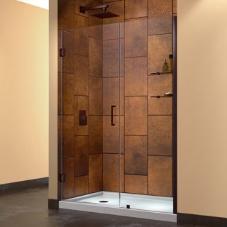 Dreamline SHDR20547210S06 Frameless Shower Door, 54 to 55 Unidoor Hinged, Clear 3/8 Glass Oil Rubbed Bronze