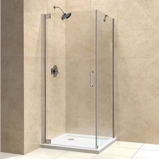 Dreamline SHEN413430004 Shower Enclosure, 34 by 30 Elegance Frameless Pivot, Clear 3/8 Glass Brushed Nickel