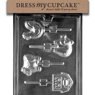 Dress My Cupcake Chocolate Candy Mold, Farm Animal Lollipops: Candy Making Molds: Kitchen & Dining