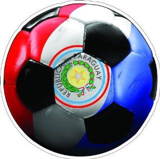 12" PARAGUAY SOCCER BALL Printed engineer grade reflective vinyl decal sticker for any smooth surface such as windows bumpers laptops or any smooth surface. 