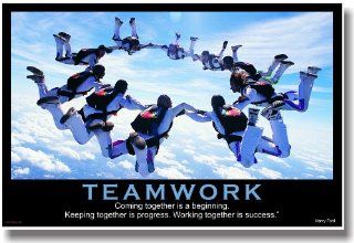 Teamwork   (Sky Diving) Coming Together Is a Beginning. Keeping Together Is Progress. Working Together Is Success.   Henry Ford   Motivational Poster : Prints : Everything Else