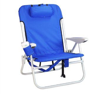 Heavy Duty Backpack Beach Chair by Rio   Solid Blue : Camping Chairs : Sports & Outdoors