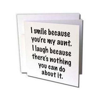 gc_112162_1 EvaDane   Funny Quotes   Because you're my aunt, Family humor   Greeting Cards 6 Greeting Cards with envelopes : Blank Greeting Cards : Office Products