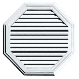 Builders Edge White Vinyl Gable Vent (Fits Opening: 15 in x 16 in; Actual: 40 in)