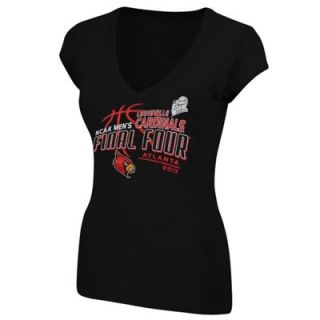 Louisville Cardinals 2013 Final Four Ladies Soke V Neck T Shirt   Black