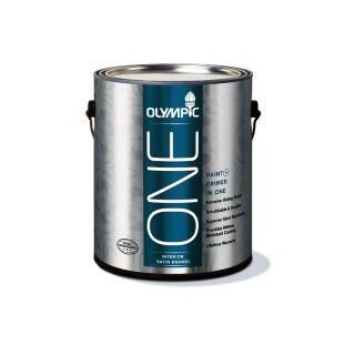 Olympic ONE One 124 fl oz Interior Satin White Latex Base Paint and Primer in One with Mildew Resistant Finish