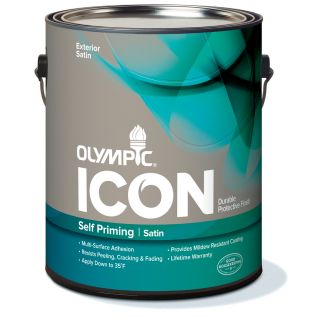 Olympic 116 fl oz Exterior Satin White Latex Base Paint with Mildew Resistant Finish