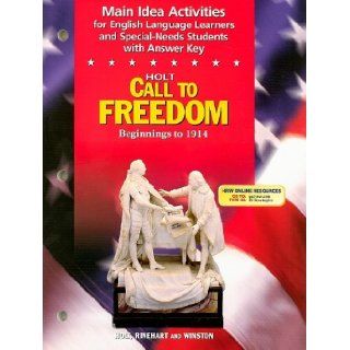 Call to Freedom Grade 7 Main Idea Activities Beginnings to 1914: Call to Freedom Beginnings to 1914: Hrw: 9780030657917: Books