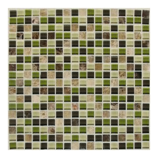 American Olean Legacy Glass Jungle Blend Glass Mosaic Square Indoor/Outdoor Wall Tile (Common: 12 in x 12 in; Actual: 11.87 in x 11.87 in)