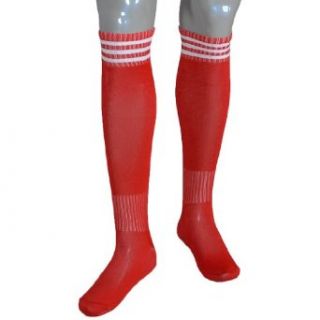 Allegra K Boys Striped Knee High Soccer Hockey Football Socks Stockings Red Pair: Clothing