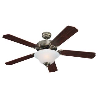 Sea Gull Lighting Quality Max Plus 52 in Antique Brushed Nickel Indoor Downrod or Flush Mount Ceiling Fan with Light Kit ENERGY STAR