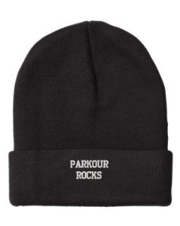 Fastasticdeal Parkour Rocks Embroidered Beanie Cap: Clothing