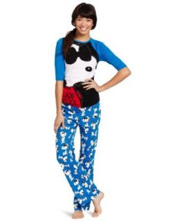 Briefly Stated Juniors Knit Pajama Set, Assorted, Medium: Clothing