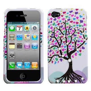 Fits Apple iPhone 4 4S Hard Plastic Snap on Cover Love Tree with Diamonds AT&T, Verizon Plus A Free LCD Screen Protector (does NOT fit Apple iPhone or iPhone 3G/3GS or iPhone 5): Cell Phones & Accessories