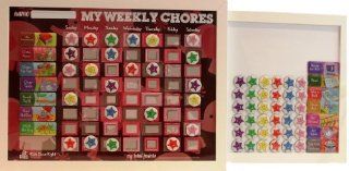Kids Done Right My Weekly Chores Elephants Magnetic Dry Erase Rewards Chart, Pink: Toys & Games
