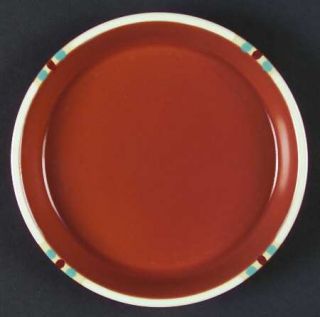 Dansk Mesa Terracotta Salad Plate, Fine China Dinnerware   Mesa, Rust Body, Whit