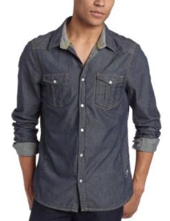 J.C. Rags Men's Denim Stripe Button Down Shirt, Indigo, XX Large at  Mens Clothing store: