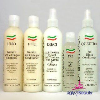 La Brasiliana UNO, DUE, DIECI, QUATTRO 8.45oz + TRE 4.23oz : Shampoo And Conditioner Sets : Beauty