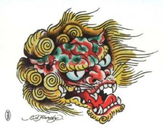 Ed Hardy Asian Dragon Temporary Body Art Tattoos 3" x 4": Childrens Temporary Tattoos: Clothing