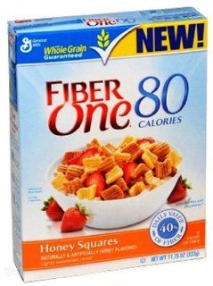 Fiber One Eighty Calories, Honey Squares, 11.75 Ounce (Pack of 4) : Cold Breakfast Cereals : Grocery & Gourmet Food