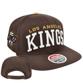 NHL LNH Los Angeles Kings Brown Super Star 32/5 Flat Zephyr Snapback Hat Cap : Sports Fan Baseball Caps : Sports & Outdoors