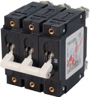 Blue Sea Systems C Series White Toggle Triple Pole 60A Circuit Breaker: Sports & Outdoors