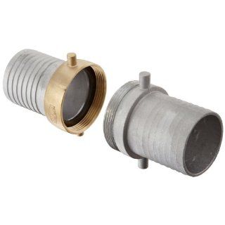 Dixon CAB300 Aluminum Hose Fitting, Complete King Short Suction Coupling Set with Brass Nut, 3" NPSM x 3" Hose ID Barbed