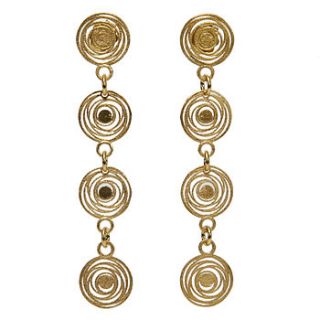 four multi circle vermeil earrings by tisan jewellery