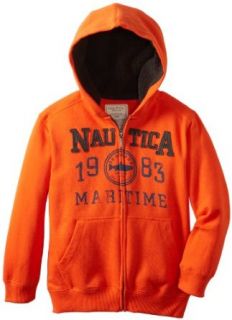 Nautica Boys 8 20 Eighty 3 Fleece Hoody, Tomato, Large: Clothing