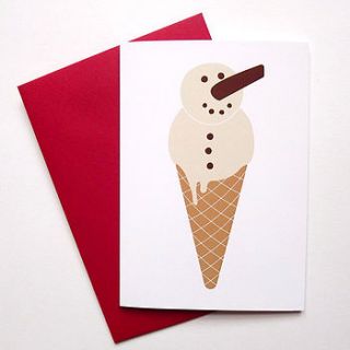 snowman card christmas card by hello dodo